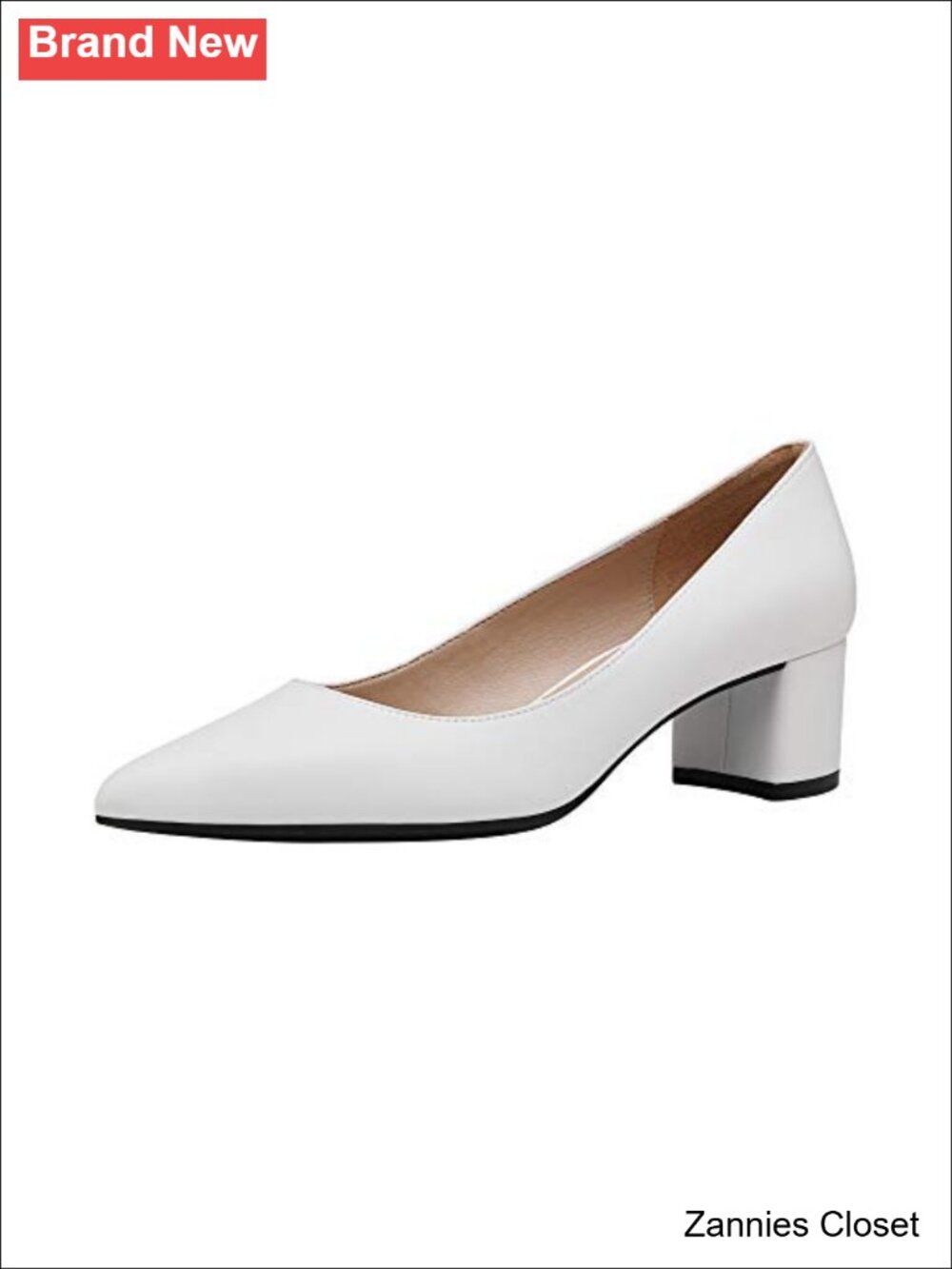 ✨DREAM PAIRS Chunky Block Heel Pumps Pointed Toe Slip On Cushioned Comfort